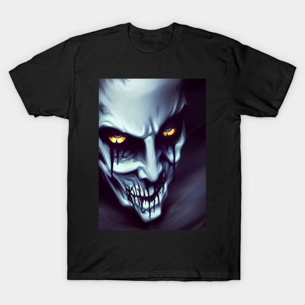 EVIL LAUGHING YELLOW EYED HALLOWEEN VAMPIRE T-Shirt by sailorsam1805